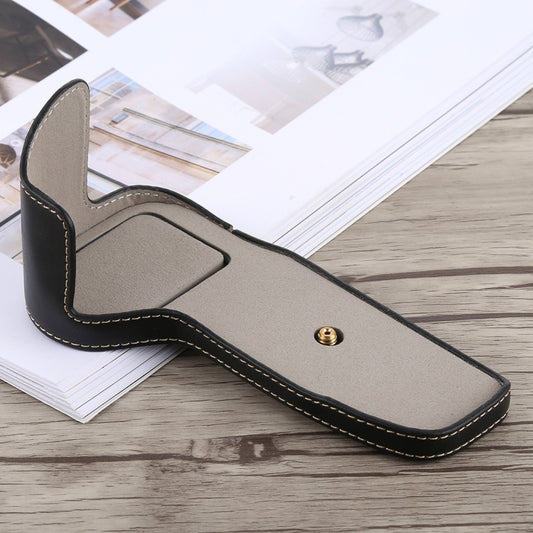 1/4 inch Thread PU Leather Camera Half Case Base for Canon EOS 6D / 6D Mark II (Black) by bashfashion