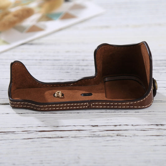 1/4 inch Thread PU Leather Camera Half Case Base for Sony ILCE-6000 / A6000(Coffee) by bashfashion