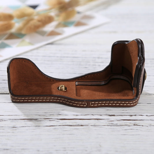 1/4 inch Thread PU Leather Camera Half Case Base for Canon EOS M3(Coffee) by bashfashion