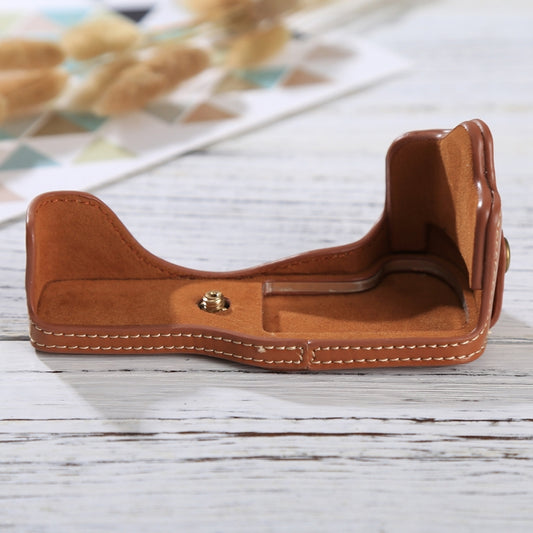 1/4 inch Thread PU Leather Camera Half Case Base for Canon EOS M3(Brown) by bashfashion