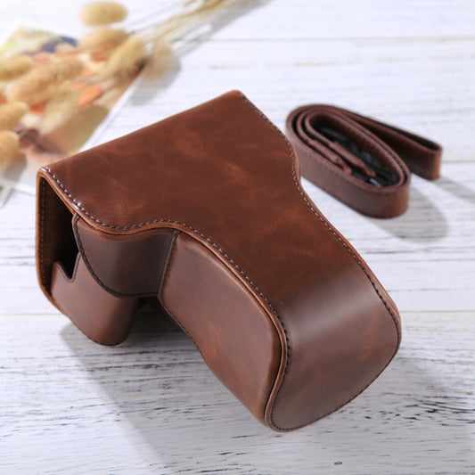 Full Body Camera PU Leather Case Bag with Strap for Canon EOS M6 (18-150mm Lens) (Coffee) by bashfashion