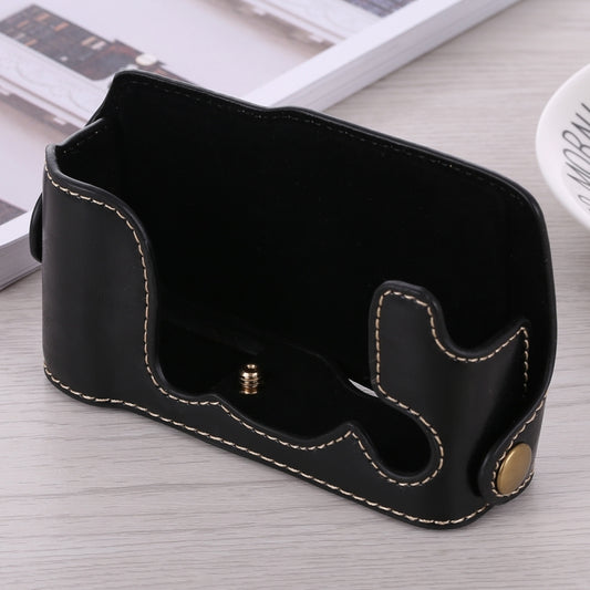 1/4 inch Thread PU Leather Camera Half Case Base for FUJIFILM X-A3 / X-A10(Black) by bashfashion