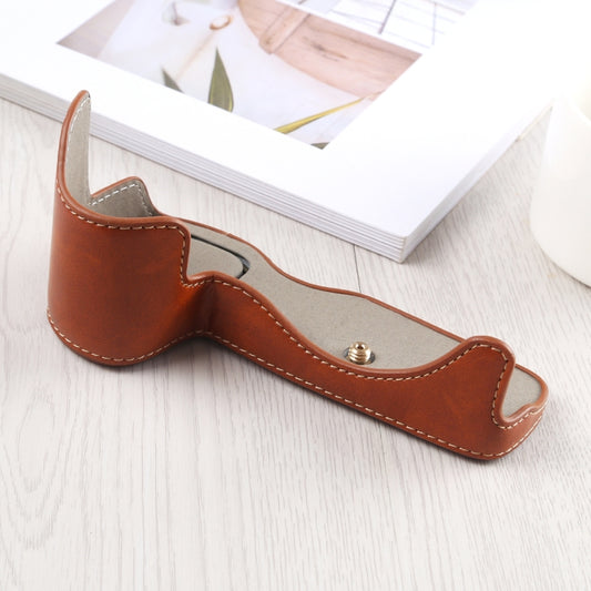 1/4 inch Thread PU Leather Camera Half Case Base for Canon EOS R (Brown) by bashfashion