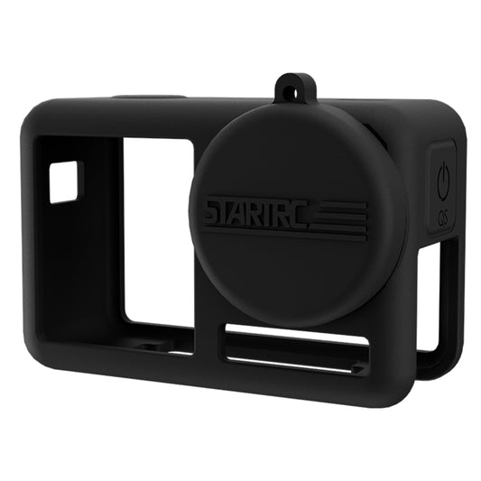 For DJI OSMO Action 4 / 3 STARTRC Silicone Shockproof Case with Lens Cap & Strap (Black) by STARTRC