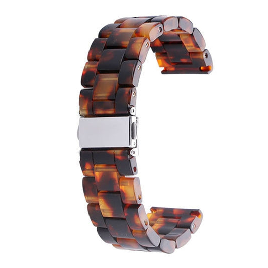 Tortoiseshell Pattern Simple Fashion Resin Watch Band for 22mm Connection Smart Watch by bashfashion