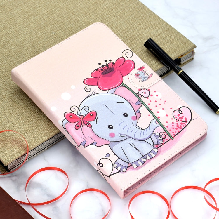 Colored Pattern Drawing Horizontal Flip PU Leather Case with Three-folding Holder for 8 inch Tablet PC(Elephant flowers) by bashfashion