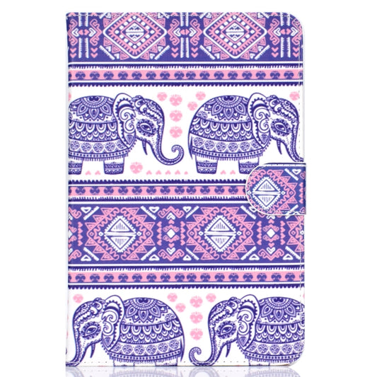 Colored Pattern Drawing Horizontal Flip PU Leather Case with Three-folding Holder for 8 inch Tablet PC(Totem elephants) by bashfashion