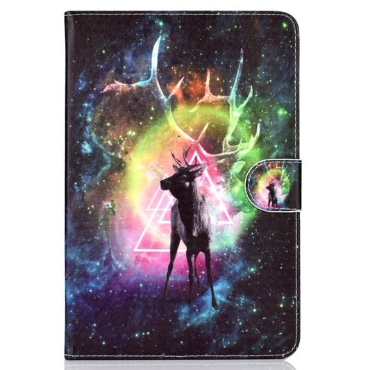 Colored Pattern Drawing Horizontal Flip PU Leather Case with Three-folding Holder for 8 inch Tablet PC(Nebula deer) by bashfashion