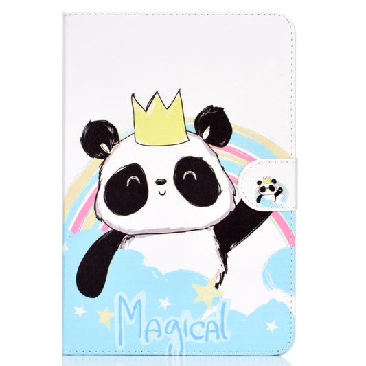 Colored Pattern Drawing Horizontal Flip PU Leather Case with Three-folding Holder for 10 inch Tablet PC(Crown of panda) by bashfashion
