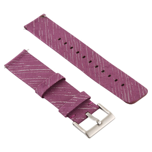 Simple Fashion Canvas Watch Band for Fitbit Versa / Versa 2(Dark Red) by bashfashion