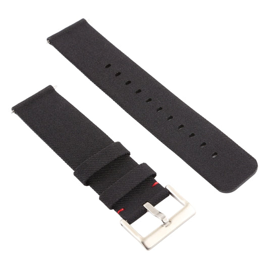 Simple Fashion Canvas Watch Band for Fitbit Versa / Versa 2(Black) by bashfashion