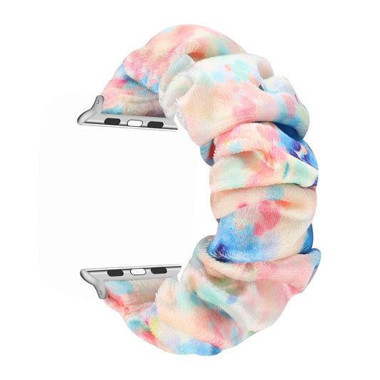 Flannel Hair Ring Strap Watch Band For Apple Watch Series 9&8&7 41mm / SE 3&SE 2&6&SE&5&4 40mm / 3&2&1 38mm(3) by bashfashion