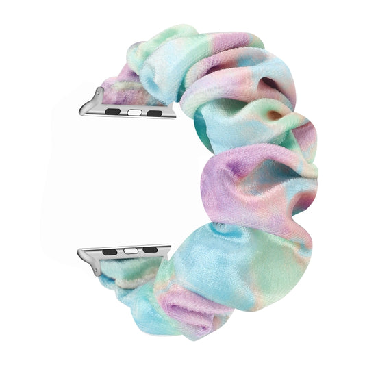 Flannel Hair Ring Strap Watch Band For Apple Watch Series 9&8&7 41mm / SE 3&SE 2&6&SE&5&4 40mm / 3&2&1 38mm(14) by bashfashion