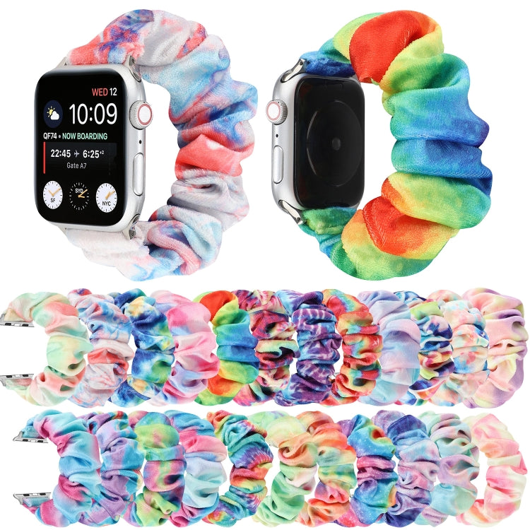 Flannel Hair Ring Strap Watch Band For Apple Watch Series 9&8&7 41mm / SE 3&SE 2&6&SE&5&4 40mm / 3&2&1 38mm(17) by bashfashion