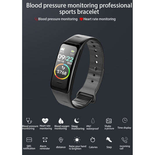C1 0.96 inch Color Screen IP67 Waterproof Smart Bracelet, Support Sleep Monitor / Heart Rate Monitor / Blood Pressure Monitor(Black) by bashfashion