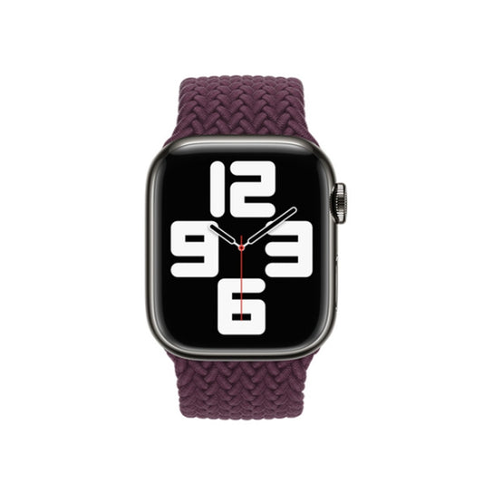 Nylon Single-turn Braided Watch Band For Apple Watch Series 9&8&7 41mm / SE 3&SE 2&6&SE&5&4 40mm / 3&2&1 38mm, Length:M 145mm(Crimson Cherry) by bashfashion