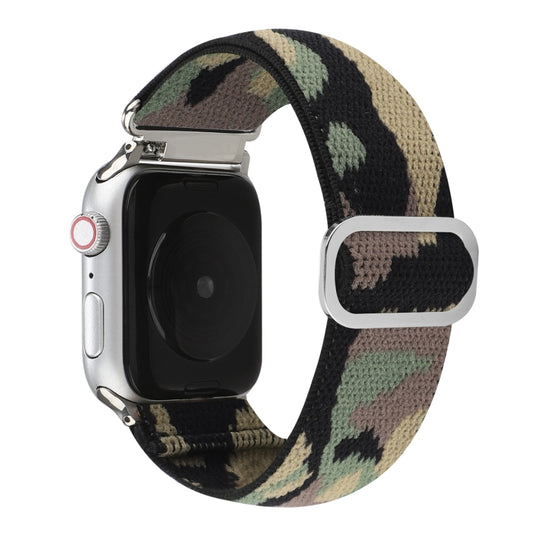 Metal Japanese Buckle Elastic Nylon Watch Band For Apple Watch Series 9&8&7 41mm / SE 3&SE 2&6&SE&5&4 40mm / 3&2&1 38mm(9) by bashfashion