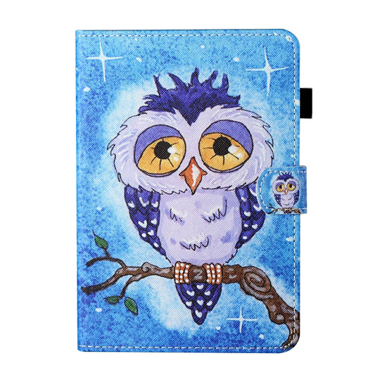 For Samsung Galaxy Tab A 10.5 T590/T595 Coloured Drawing Stitching Horizontal Flip Leather Case with Holder & Card Slot & Sleep / Wake-up Function(Blue Owl) by bashfashion
