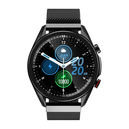 M98 1.28 inch IPS Color Screen IP67 Waterproof Smart Watch, Support Sleep Monitor / Heart Rate Monitor / Bluetooth Call, Style:Steel Strap(Black) by bashfashion