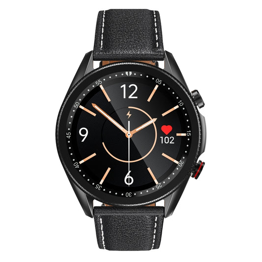 M98 1.28 inch IPS Color Screen IP67 Waterproof Smart Watch, Support Sleep Monitor / Heart Rate Monitor / Bluetooth Call, Style:Leather Strap(Black) by bashfashion