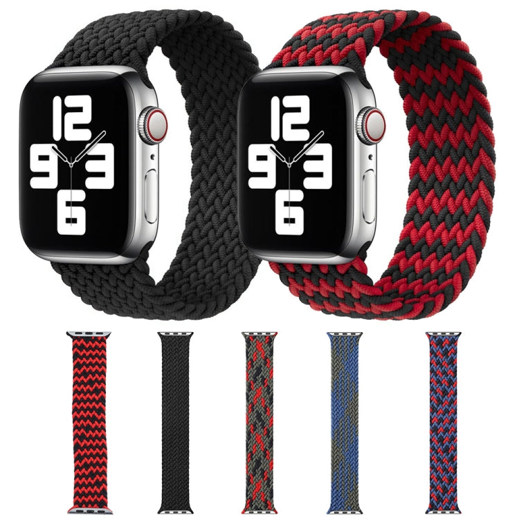 Mixed Color Nylon Braided Single Loop Watch Band For Apple Watch Series 7 45mm / 6 & SE & 5 & 4 44mm / 3 & 2 & 1 42mm, Size:S(Charcoal) by bashfashion