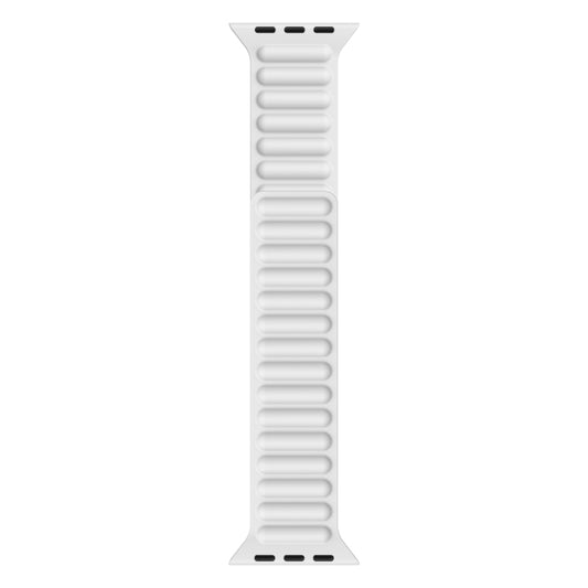 Silicone Magnetic Chain Watch Band For Apple Watch Series 7 41mm / 6 & SE & 5 & 4 40mm / 3 & 2 & 1 38mm(White) by bashfashion