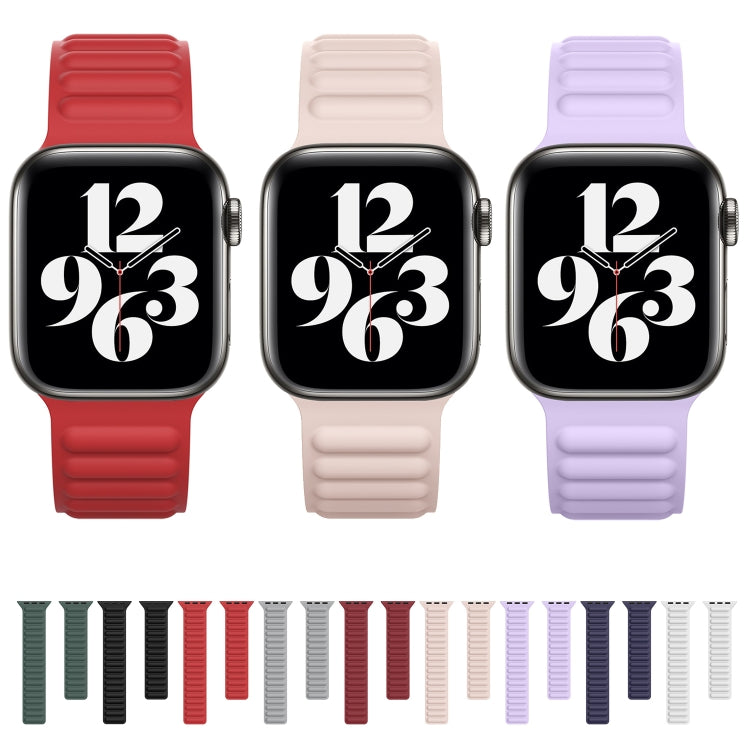 Silicone Magnetic Chain Watch Band For Apple Watch Series 7 41mm / 6 & SE & 5 & 4 40mm / 3 & 2 & 1 38mm(Red) by bashfashion