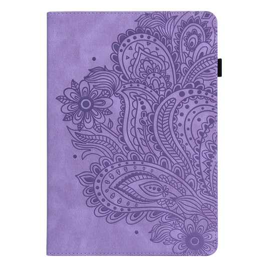 For Samsung Galaxy Tab S8 / Galaxy Tab S7 T875 Peacock Embossed Pattern TPU + PU Horizontal Flip Leather Case with Holder & Card Slots & Wallet(Purple) by bashfashion