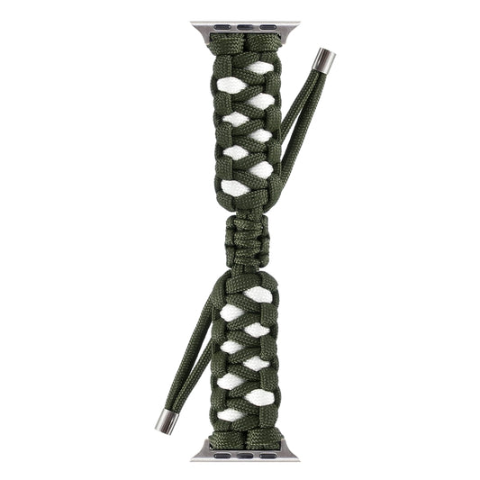 Braided Umbrella Cord Watch Band For Apple Watch Series 7 45mm / 6 & SE & 5 & 4 44mm / 3 & 2 & 1 42mm(Green) by bashfashion