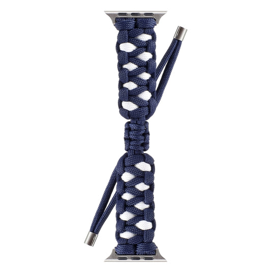 Braided Umbrella Cord Watch Band For Apple Watch Ultra 49mm&Watch Ultra 2 49mm / Series 9&8&7 45mm / SE 3&SE 2&6&SE&5&4 44mm / 3&2&1 42mm(Dark Blue) by bashfashion
