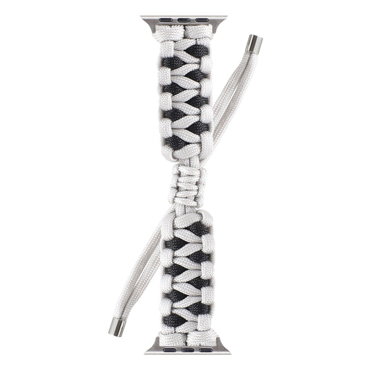 Braided Umbrella Cord Watch Band For Apple Watch Series 7 45mm / 6 & SE & 5 & 4 44mm / 3 & 2 & 1 42mm(Grey) by bashfashion