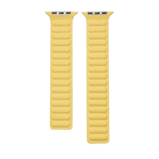Loop Leather Watch Band For Apple Watch Series 7 41mm / 6 & SE & 5 & 4 40mm / 3 & 2 & 1 38mm(Yellow) by bashfashion