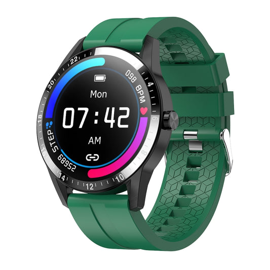 G20 1.3 inch IPS Color Screen IP67 Waterproof Smart Watch, Support Blood Oxygen Monitoring / Sleep Monitoring / Heart Rate Monitoring, Style: Silicone Strap(Green) by bashfashion