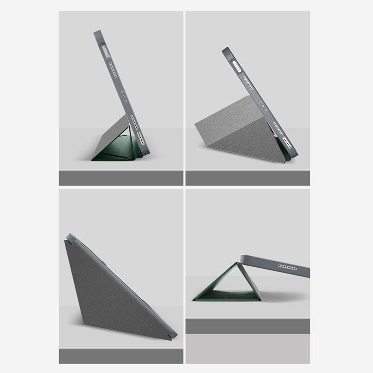 For iPad Pro 11 2022 / 2021 / 2020 MMutural Multi-fold Smart Leather Tablet Case(Dark Green) by Mutural