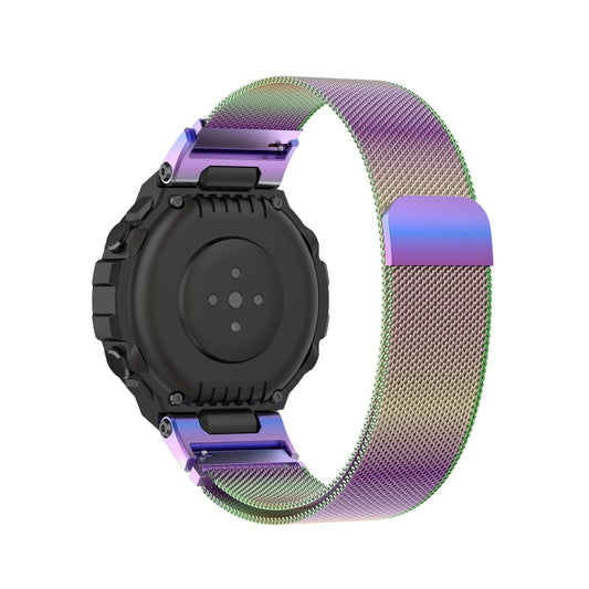 For Amazfit T-Rex Pro / Amazfit T-Rex Milanese Magnetic Metal Watch Band(Colorful) by bashfashion