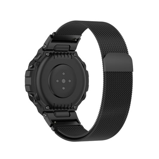 For Amazfit T-Rex Pro / Amazfit T-Rex Milanese Magnetic Metal Watch Band(Black) by bashfashion