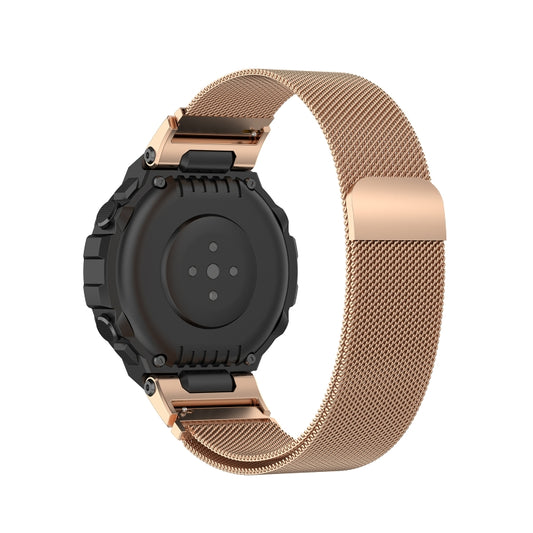 For Amazfit T-Rex Pro / Amazfit T-Rex Milanese Magnetic Metal Watch Band(Rose Gold) by bashfashion