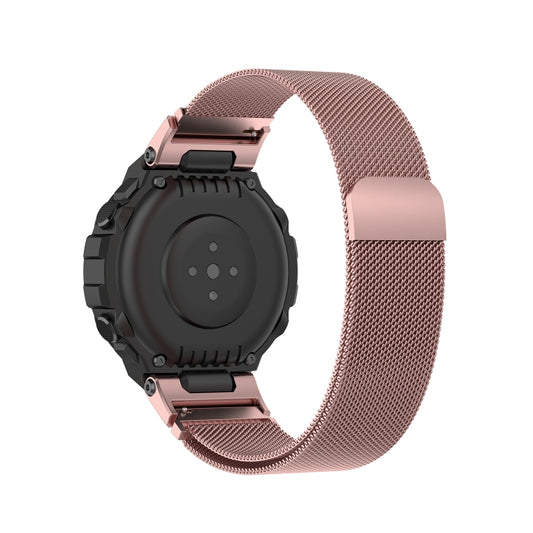 For Amazfit T-Rex Pro / Amazfit T-Rex Milanese Magnetic Metal Watch Band(Pink) by bashfashion