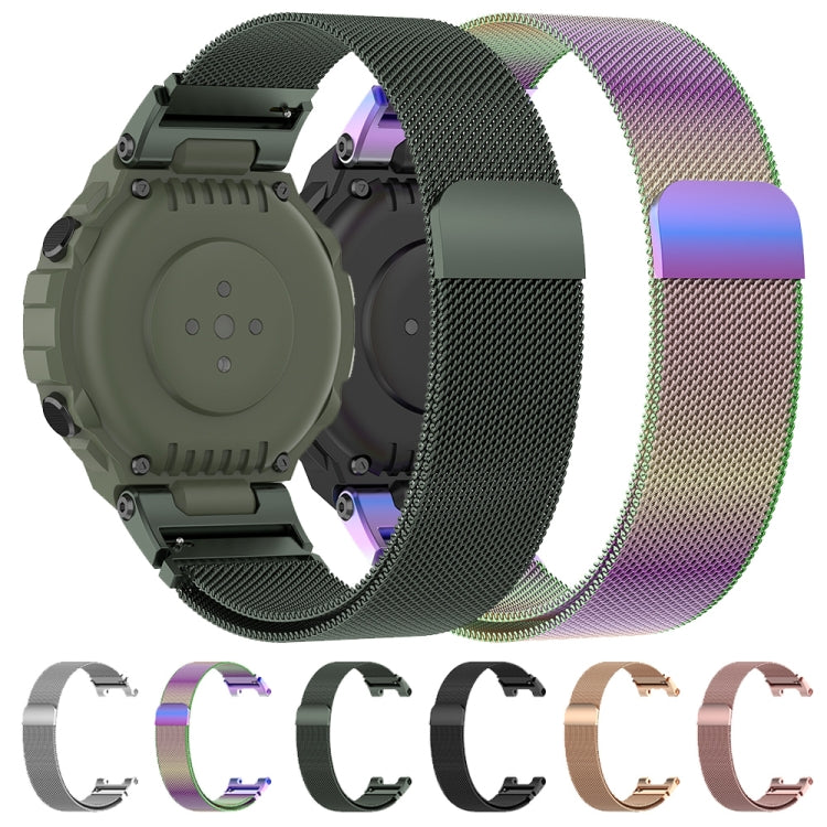 For Amazfit T-Rex Pro / Amazfit T-Rex Milanese Magnetic Metal Watch Band(Silver) by bashfashion