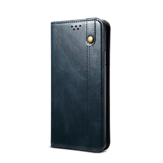 For Xiaomi Redmi K40 / K40 Pro Simple Wax Crazy Horse Texture Horizontal Flip Leather Case with Card Slots & Wallet(Navy Blue) by bashfashion