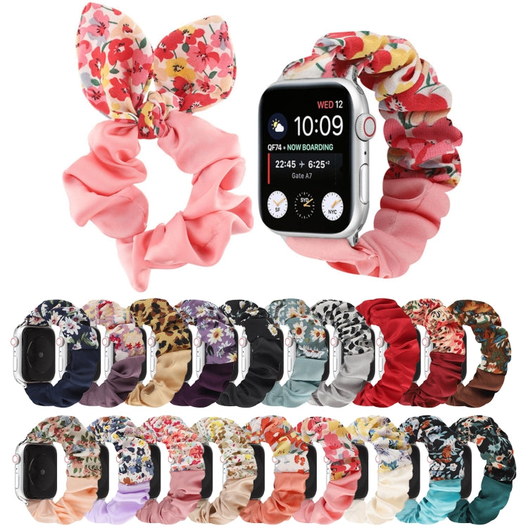Butterfly Pattern Hair Ring Cloth Watch Band For Apple Watch Ultra 49mm&Watch Ultra 2 49mm / Series 9&8&7 45mm / SE 3&SE 2&6&SE&5&4 44mm / 3&2&1 42mm(J) by bashfashion