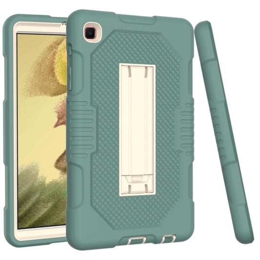 For Samsung Galaxy Tab A7 Lite T220 / T225 (2021) Contrast Color Robot Shockproof Silicone + PC Protective Case with Holder(Matcha Green) by bashfashion