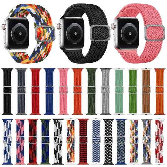 Buckle Braided Elastic Strap Watch Band For Apple Watch Ultra 49mm&Watch Ultra 2 49mm / Series 9&8&7 45mm / SE 3&SE 2&6&SE&5&4 44mm / 3&2&1 42mm(Wave Pattern Camouflage) by bashfashion