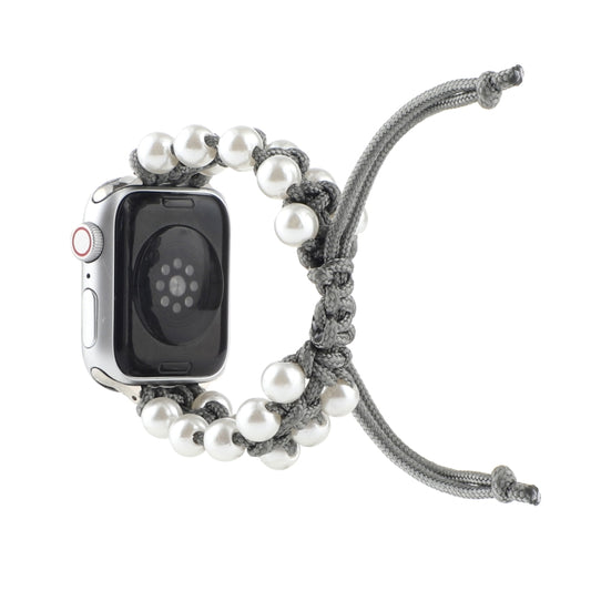 Umbrella Rope Bead Nylon Watch Band For Apple Watch Series 9&8&7 41mm / SE 3&SE 2&6&SE&5&4 40mm / 3&2&1 38mm(Gray) by bashfashion