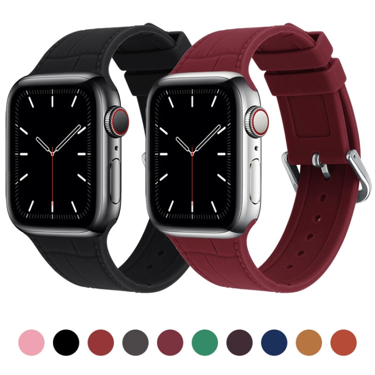 Bamboo Joint Silicone Watch Band For Apple Watch Ultra 49mm&Watch Ultra 2 49mm / Series 9&8&7 45mm / SE 3&SE 2&6&SE&5&4 44mm / 3&2&1 42mm(Brown) by bashfashion