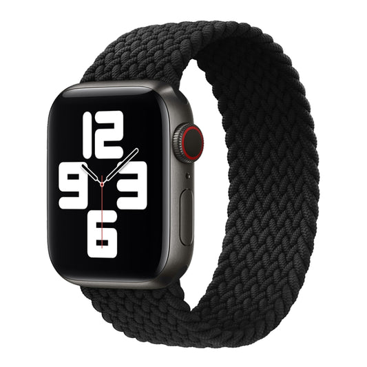 Metal Head Braided Nylon Solid Color Watch Band For Apple Watch Ultra 49mm&Watch Ultra 2 49mm / Series 9&8&7 45mm / SE 3&SE 2&6&SE&5&4 44mm / 3&2&1 42mm, Size:XS 135mm(Black) by bashfashion