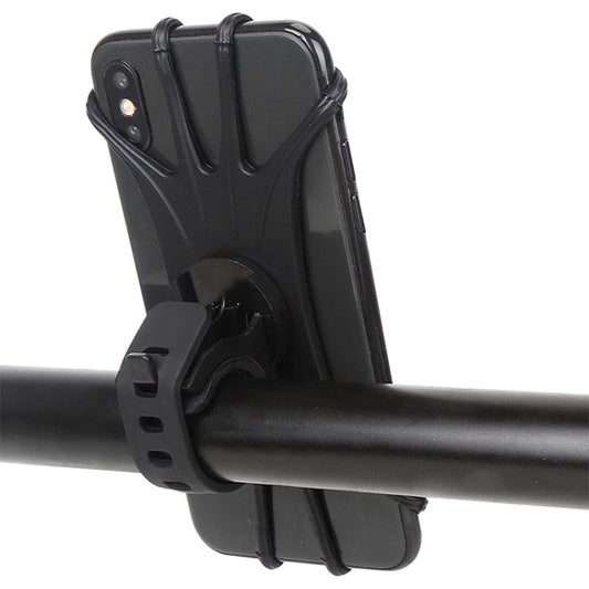 360 Degree Rotation Silica Gel Bicycle Phone Holder for 4-6.8 inch Mobile Phone(Black) by bashfashion