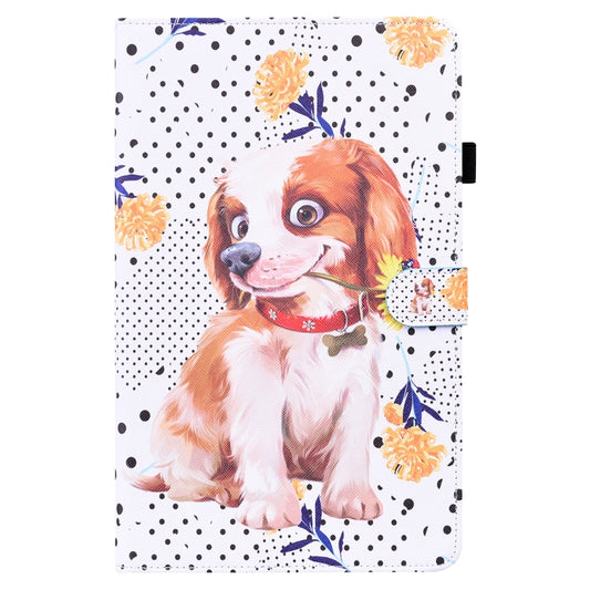 For Samsung Galaxy Tab A7 10.4 2020 SM-T500 / SM-T505 Animal Pattern Horizontal Flip Leather Case with Holder & Card Slots & Photo Frame & Sleep / Wake-up Function(Little Flower dog) by bashfashion