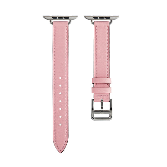 A Style Leather Watch Band Watch Band For Apple Watch Series 9&8&7 41mm / SE 3&SE 2&6&SE&5&4 40mm / 3&2&1 38mm(Pink) by bashfashion