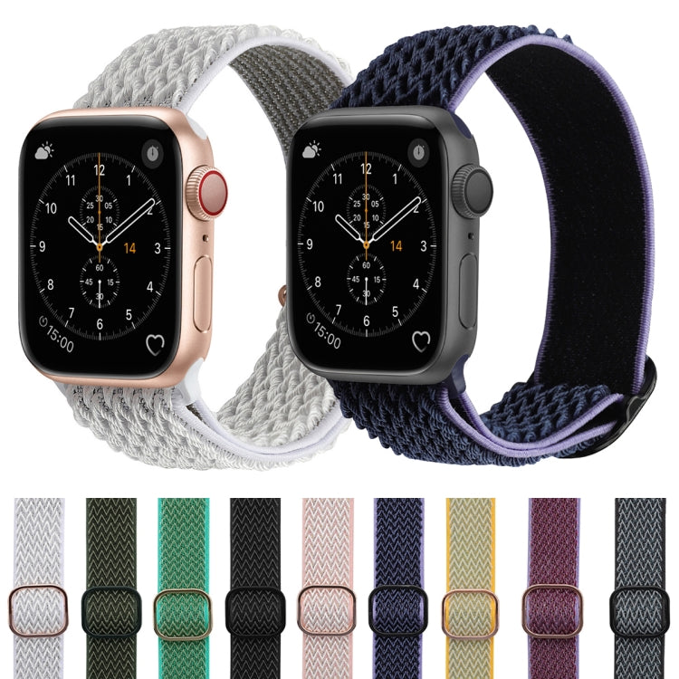 Wave Texture Nylon Watch Band For Apple Watch Series 9&8&7 41mm / SE 3&SE 2&6&SE&5&4 40mm / 3&2&1 38mm(Storm Grey) by bashfashion